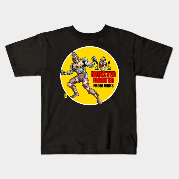 MONSTER FIGHTER FROM MARS Kids T-Shirt by VanceCapleyArt1972